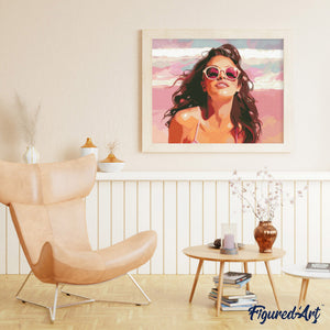 Diamond Painting - Gioia in spiaggia 40x50cm tela già incorniciata