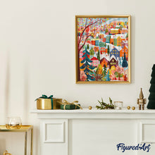 Carica l&#39;immagine nel visualizzatore di Gallery, Diamond Painting - Villaggio invernale colorato