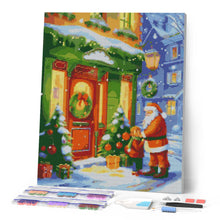Carica l'immagine nel visualizzatore di Gallery, Diamond Painting - Saluto di Babbo Natale 40x50cm tela già incorniciata