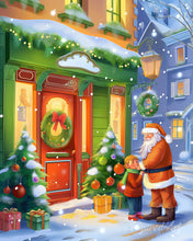 Carica l'immagine nel visualizzatore di Gallery, Diamond Painting - Saluto di Babbo Natale 40x50cm tela già incorniciata