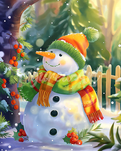 Diamond Painting - Pupazzo di neve gioioso