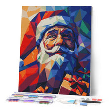 Carica l'immagine nel visualizzatore di Gallery, Diamond Painting - Babbo Natale poligonale 40x50cm tela già incorniciata