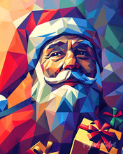Carica l'immagine nel visualizzatore di Gallery, Diamond Painting - Babbo Natale poligonale 40x50cm tela già incorniciata