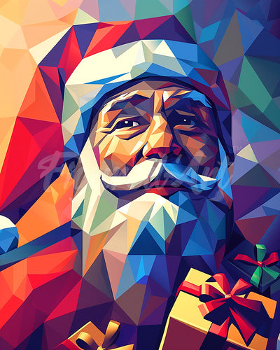 Diamond Painting - Babbo Natale poligonale
