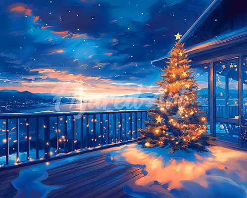 Diamond Painting - Terrazza natalizia scintillante