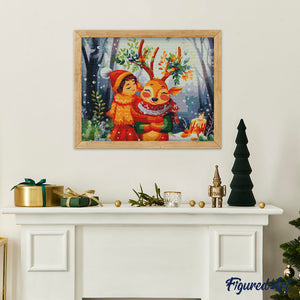 Diamond Painting - Amici del bosco a Natale