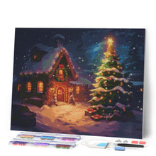 Carica l'immagine nel visualizzatore di Gallery, Diamond Painting - Cottage natalizio innevato