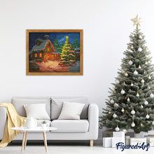 Carica l'immagine nel visualizzatore di Gallery, Diamond Painting - Cottage natalizio innevato