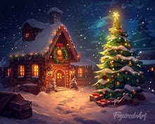 Carica l'immagine nel visualizzatore di Gallery, Diamond Painting - Cottage natalizio innevato