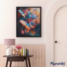 Carica l&#39;immagine nel visualizzatore di Gallery, Diamond Painting - Farfalle Vibranti 40x50cm tela già incorniciata