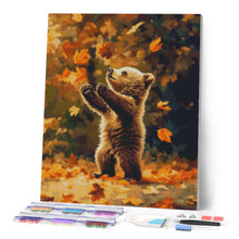 Carica l'immagine nel visualizzatore di Gallery, Diamond Painting - Orso e foglie autunnali