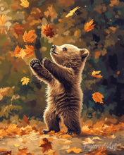 Carica l'immagine nel visualizzatore di Gallery, Diamond Painting - Orso e foglie autunnali
