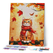 Carica l'immagine nel visualizzatore di Gallery, Diamond Painting - Coccoloso gatto autunnale