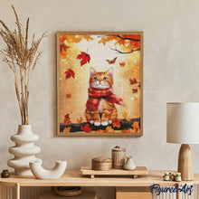 Carica l&#39;immagine nel visualizzatore di Gallery, Diamond Painting - Coccoloso gatto autunnale