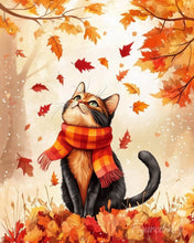 Carica l'immagine nel visualizzatore di Gallery, Diamond Painting - Giocoso gatto autunnale
