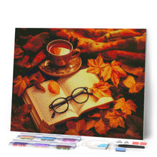 Carica l'immagine nel visualizzatore di Gallery, Diamond Painting - Tè e libro d'autunno