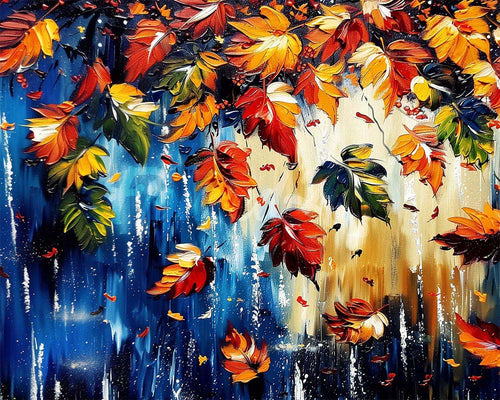 Diamond Painting - Colorate foglie autunnali
