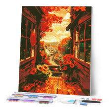 Carica l'immagine nel visualizzatore di Gallery, Diamond Painting - Vista dal balcone in autunno