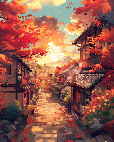 Diamond Painting - Strada autunnale a Kyoto
