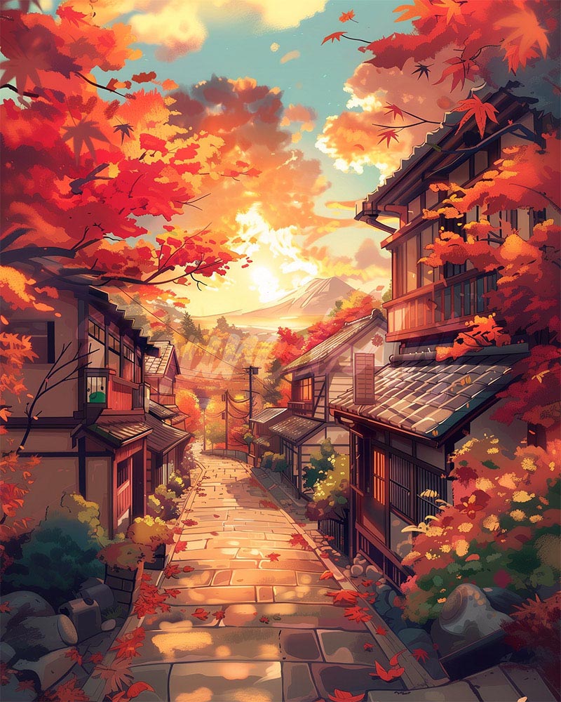 Diamond Painting - Strada autunnale a Kyoto