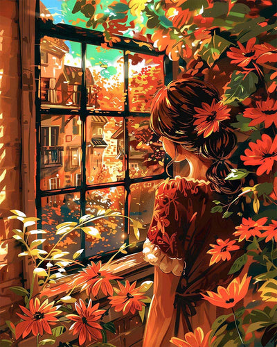 Diamond Painting - Vista autunnale dalla finestra