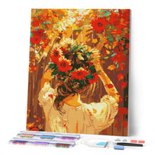 Carica l'immagine nel visualizzatore di Gallery, Diamond Painting - Ragazza con corona autunnale
