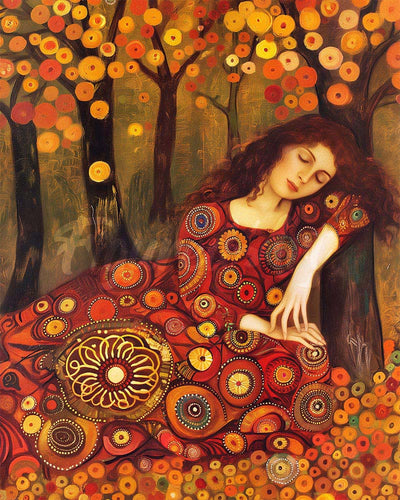 Diamond Painting - Dama autunnale ispirata a Klimt