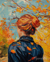 Carica l'immagine nel visualizzatore di Gallery, Diamond Painting - Dama autunnale ispirata a Van Gogh