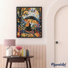 Carica l&#39;immagine nel visualizzatore di Gallery, Diamond Painting - Ragazza sotto la pioggia autunnale