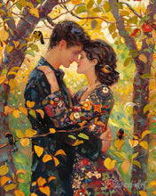 Carica l'immagine nel visualizzatore di Gallery, Diamond Painting - Abbraccio autunnale ispirato a Klimt