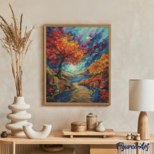 Carica l&#39;immagine nel visualizzatore di Gallery, Diamond Painting - Autunno surreale ispirato a Van Gogh 40x50cm tela già incorniciata