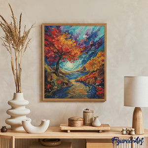 Diamond Painting - Autunno surreale ispirato a Van Gogh 40x50cm tela già incorniciata