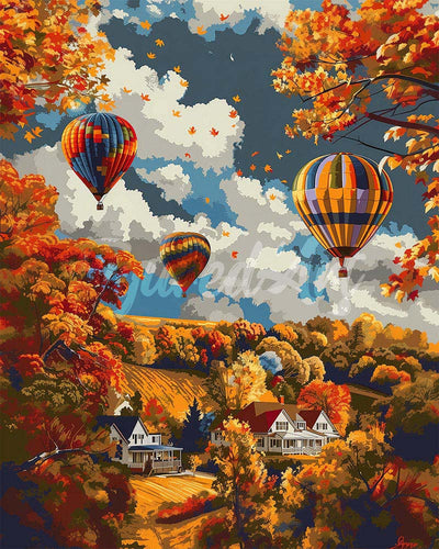 Diamond Painting - Avventura autunnale in mongolfiera