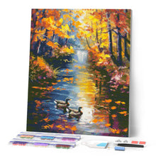 Carica l'immagine nel visualizzatore di Gallery, Diamond Painting - Stagno dorato in autunno