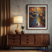 Carica l'immagine nel visualizzatore di Gallery, Diamond Painting - Stagno dorato in autunno