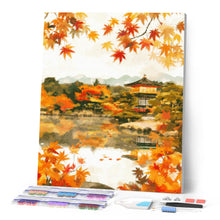 Carica l'immagine nel visualizzatore di Gallery, Diamond Painting - Tempio giapponese sul lago in autunno