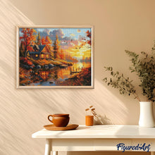 Carica l'immagine nel visualizzatore di Gallery, Diamond Painting - Sereno tramonto autunnale
