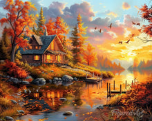 Carica l'immagine nel visualizzatore di Gallery, Diamond Painting - Sereno tramonto autunnale