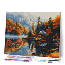 Carica l'immagine nel visualizzatore di Gallery, Diamond Painting - Cottage sul lago in autunno