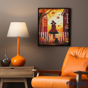 Diamond Painting - La piccola strega e il suo gatto nero
