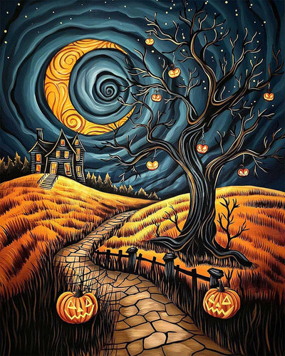 Diamond Painting - Sentiero spettrale al chiaro di luna