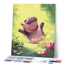 Carica l'immagine nel visualizzatore di Gallery, Diamond Painting - Ippopotamo che Nuota