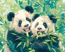 Carica l'immagine nel visualizzatore di Gallery, Diamond Painting - Panda che mangiano bambù