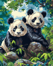 Carica l'immagine nel visualizzatore di Gallery, Diamond Painting - Giganti panda gemelli