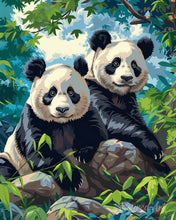 Carica l'immagine nel visualizzatore di Gallery, Diamond Painting - Giganti panda gemelli