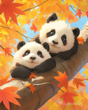 Carica l'immagine nel visualizzatore di Gallery, Diamond Painting - Cuccioli di panda in autunno