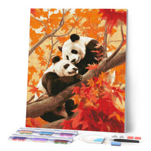 Carica l'immagine nel visualizzatore di Gallery, Diamond Painting - Panda gemelli in Autunno
