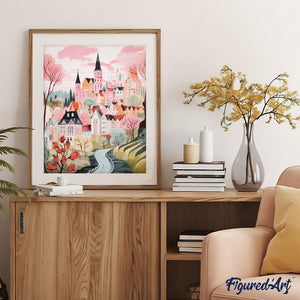 Diamond Painting - Villaggio da Sogno Rosa