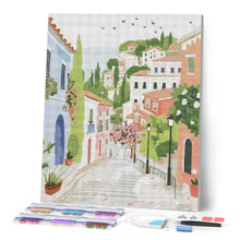 Carica l'immagine nel visualizzatore di Gallery, Diamond Painting - Paese Pastello sulla Collina