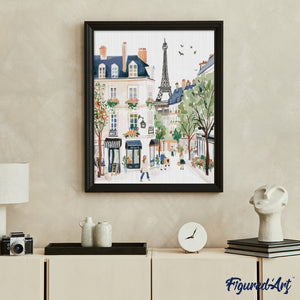 Diamond Painting - Strada di Parigi ad Acquerello